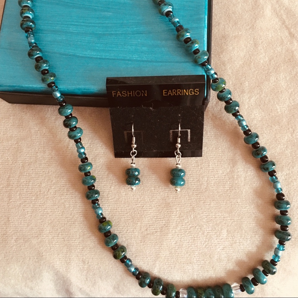 One of a Kind Handcrafted Necklace and Earring Set